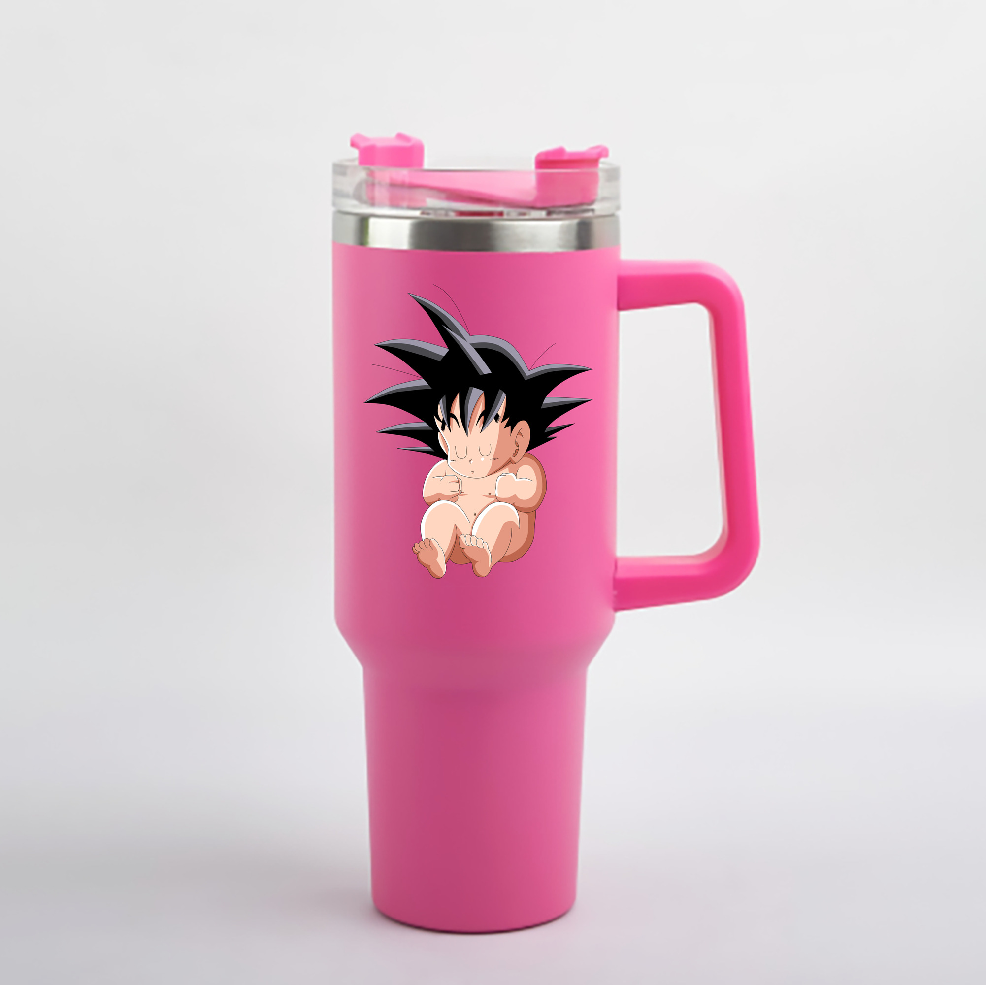 （画像用） ドラゴンボール 孫悟空（そん ごくう）Son Goku カカロット DRAGON BALL Kakarotto 1200mL車用タンブラー - クリスタルステッカー（プラスチックストロー付き）